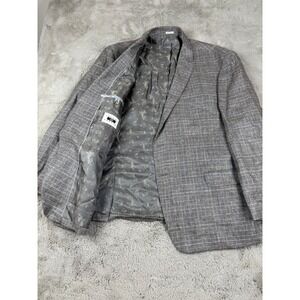 Joseph Abboud Heritage Linen Blazer Mens 52 Regular Plaid Italian Fabric Luxury‎